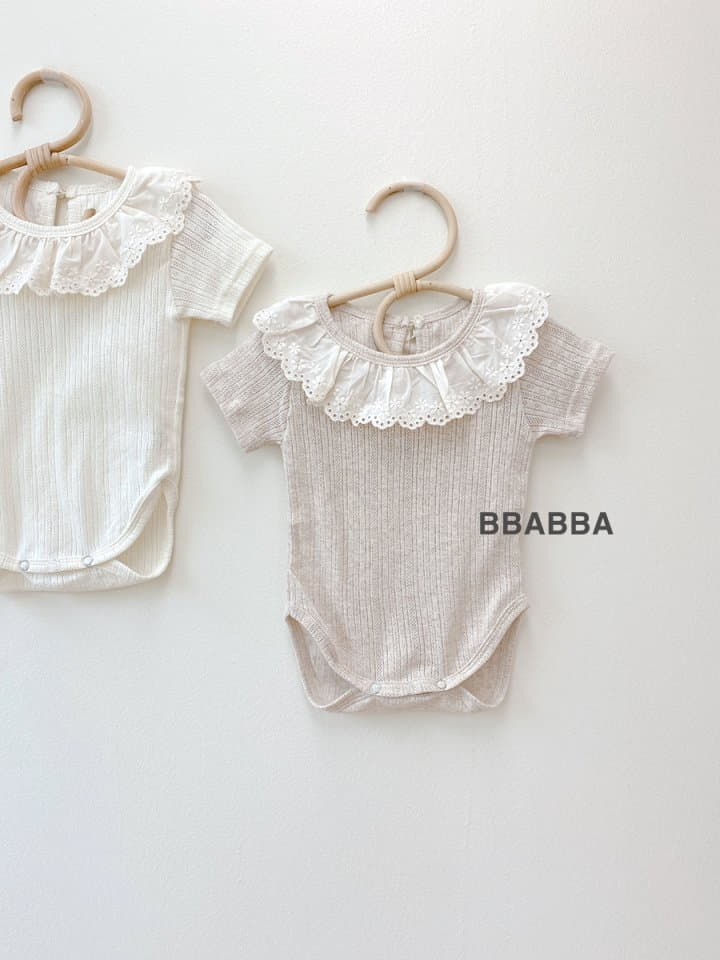 Bbabba - Korean Baby Fashion - #babywear - Baby Frill Eyelet Bodysuit - 2