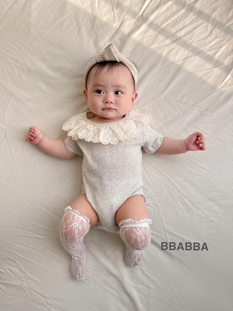 Bbabba - Korean Baby Fashion - #onlinebabyboutique - Baby Frill Eyelet Bodysuit - 4