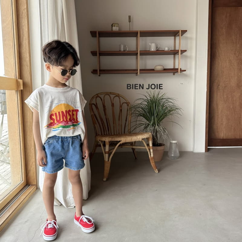 Bien Joie - Korean Children Fashion - #kidsshorts - Sunset Roll-up Tee - 6