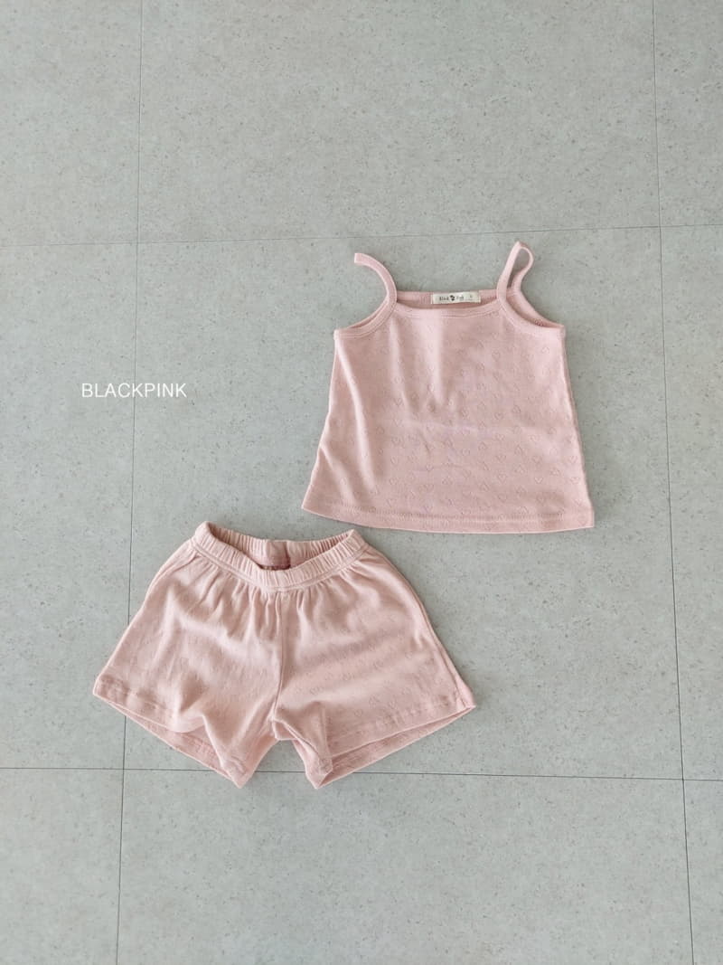 Black Pink - Korean Children Fashion - #childofig - Lovely String Sleeveless Top Bottom Set - 4