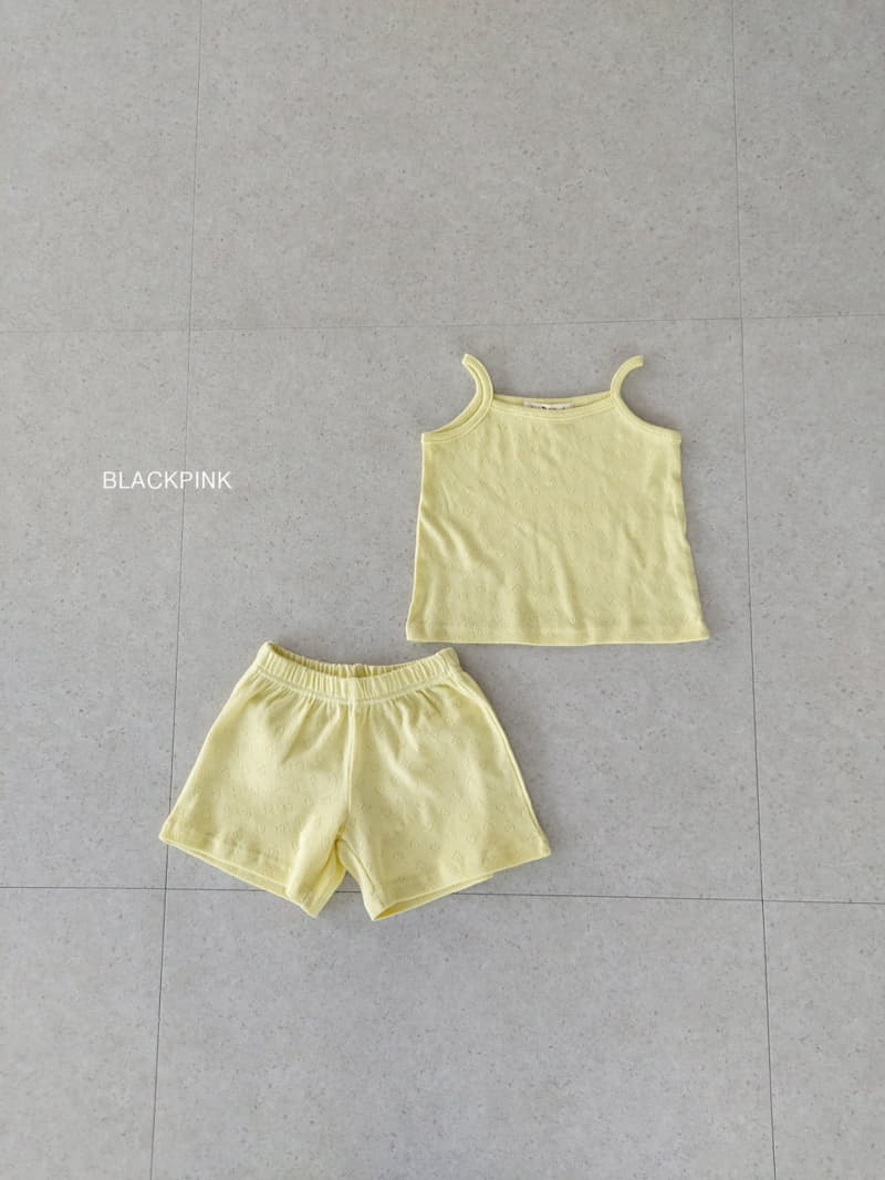 Black Pink - Korean Children Fashion - #discoveringself - Lovely String Sleeveless Top Bottom Set - 7