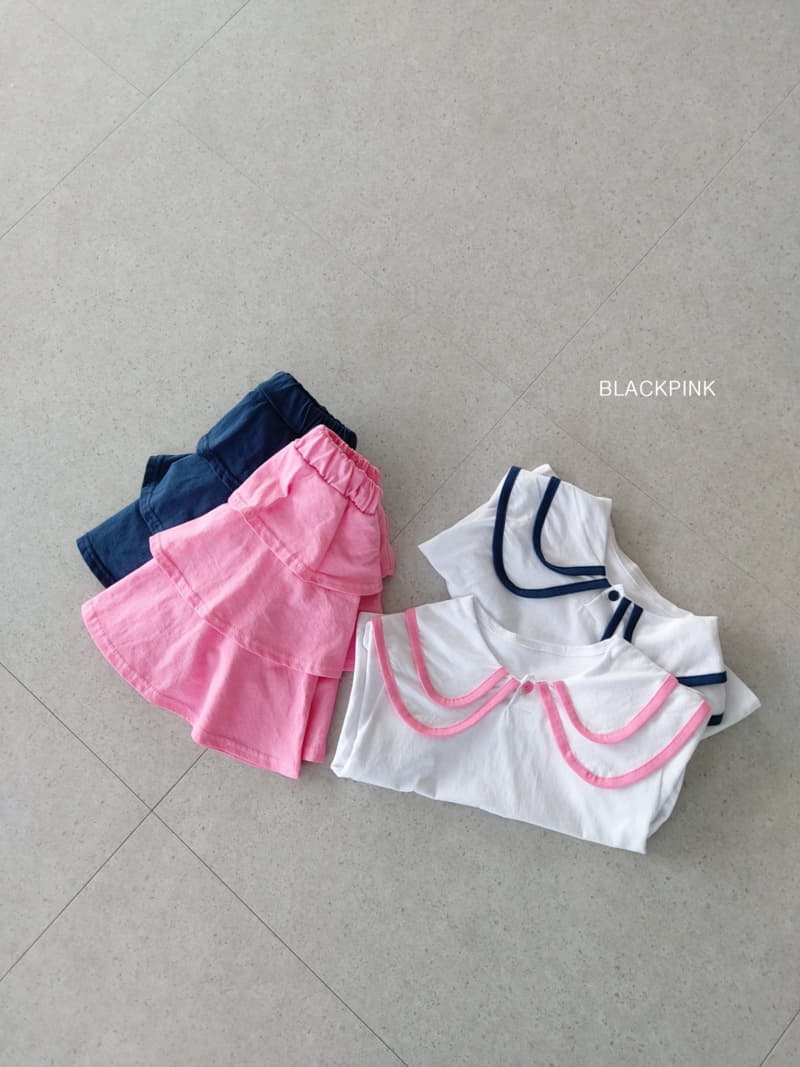 Black Pink - Korean Children Fashion - #fashionkids - Twice Cancan Top Bottom Set - 2