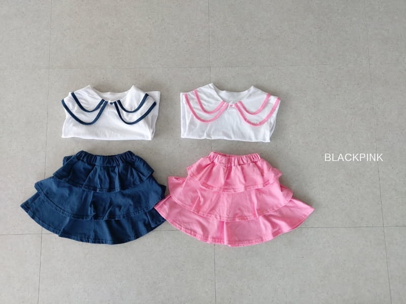 Black Pink - Korean Children Fashion - #kidsshorts - Twice Cancan Top Bottom Set - 3