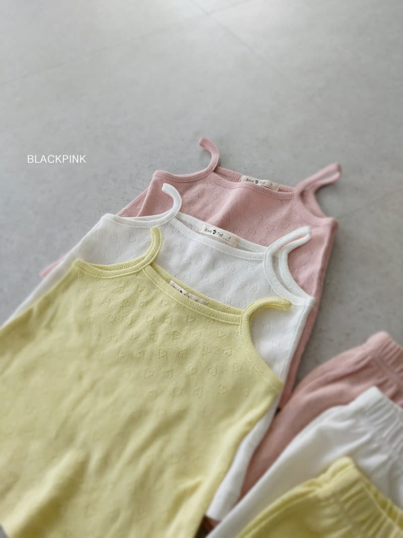 Black Pink - Korean Children Fashion - #kidsstore - Lovely String Sleeveless Top Bottom Set - 10