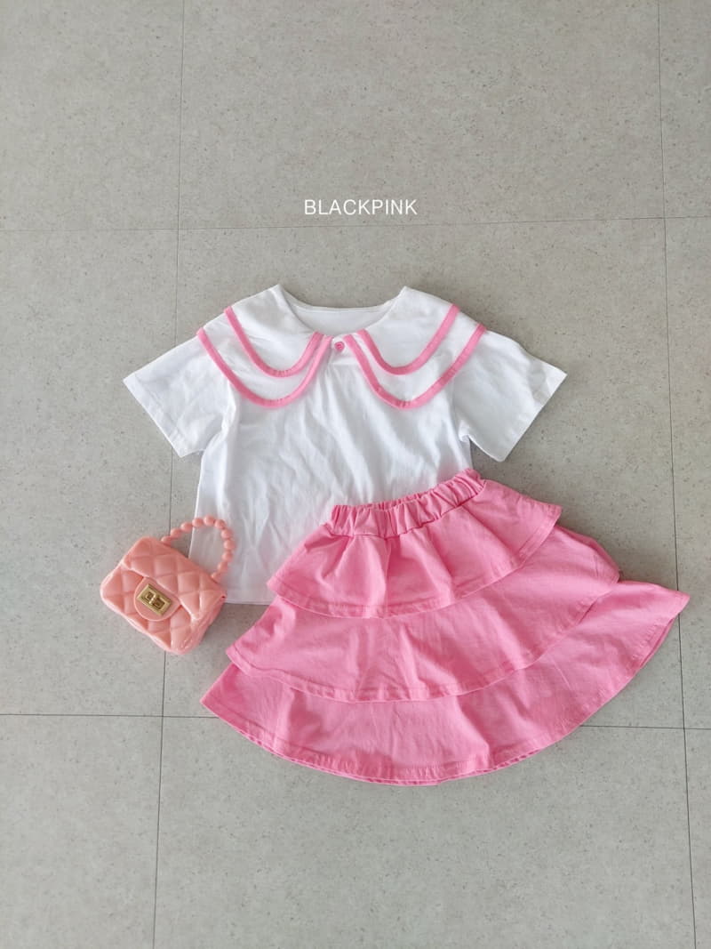 Black Pink - Korean Children Fashion - #kidsshorts - Twice Cancan Top Bottom Set - 4