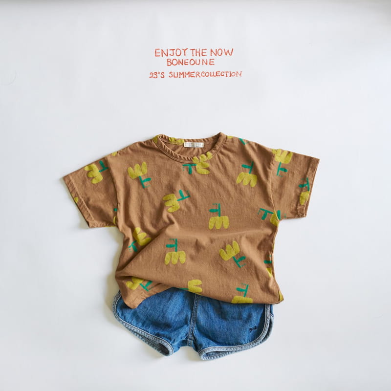 Boneoune - Korean Children Fashion - #kidsshorts - Flower Tee