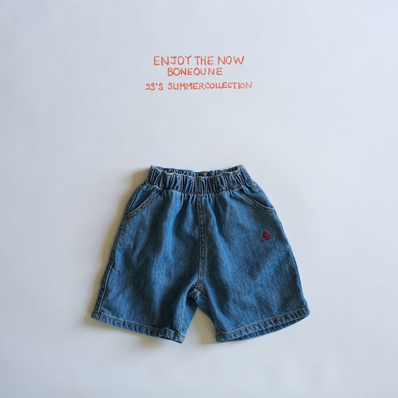 Boneoune - Korean Children Fashion - #minifashionista - Trol Denim Shorts - 3