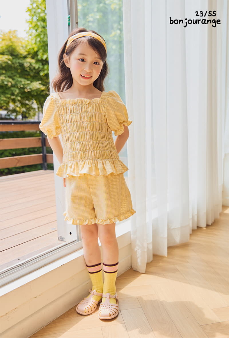 Bonjour Ange - Korean Children Fashion - #stylishchildhood - Pastel Smocking Top Bottom Set - 4