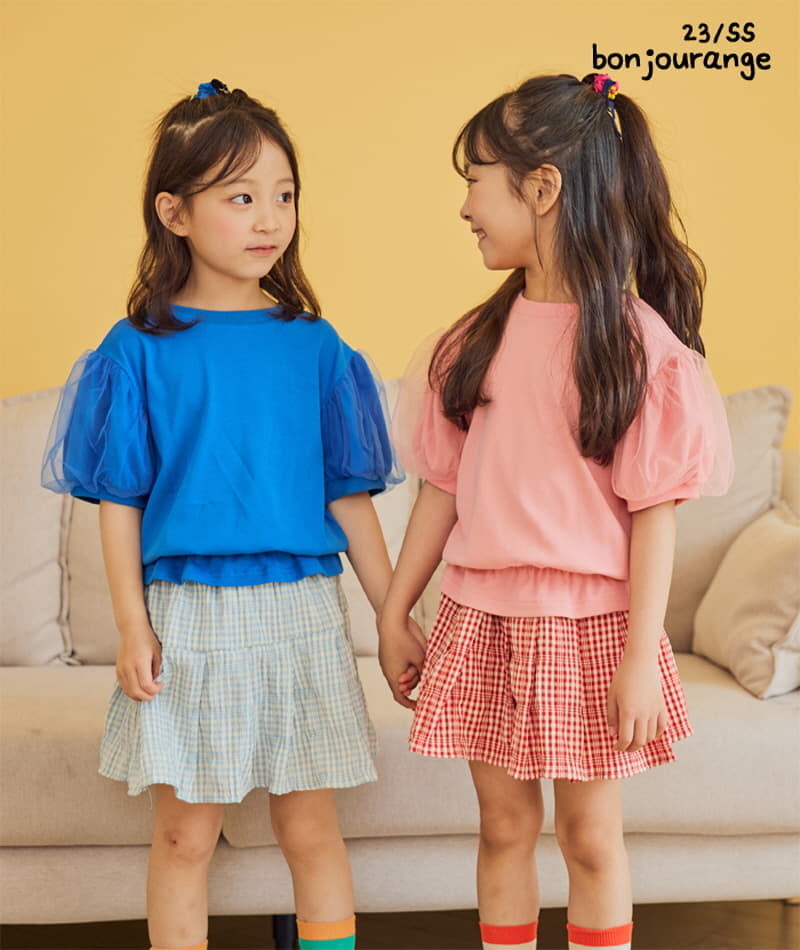 Bonjour Ange - Korean Children Fashion - #childofig - Ribbon Point Bubble Sha Tee