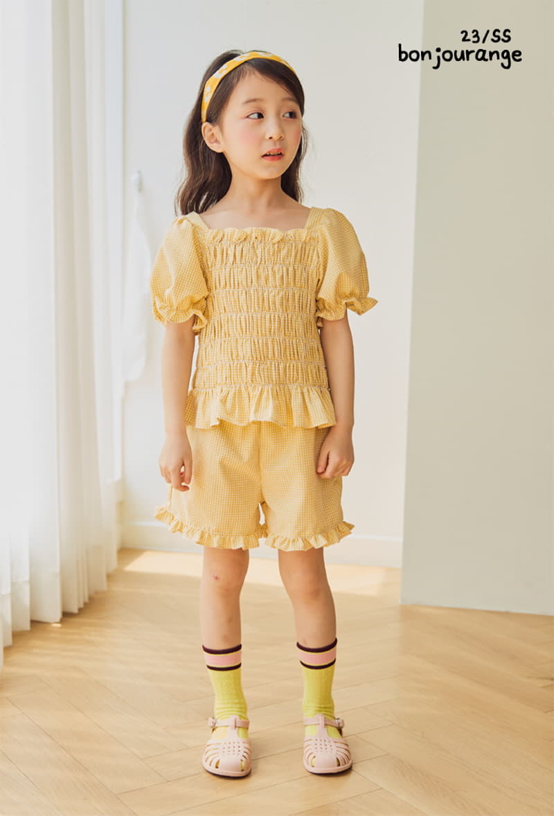 Bonjour Ange - Korean Children Fashion - #childrensboutique - Pastel Smocking Top Bottom Set - 5