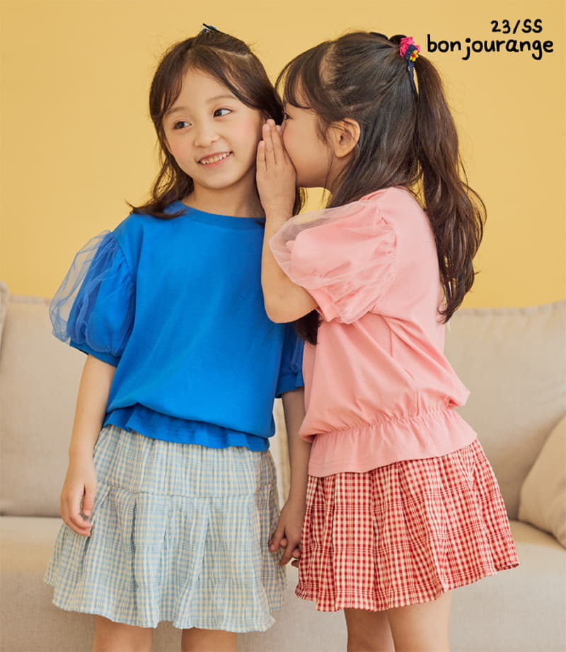 Bonjour Ange - Korean Children Fashion - #childrensboutique - Ribbon Point Bubble Sha Tee - 2