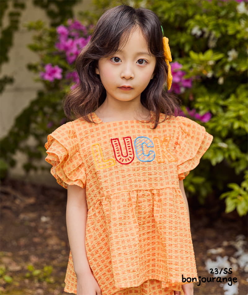 Bonjour Ange - Korean Children Fashion - #designkidswear - Lucky Top Bottom Set - 8