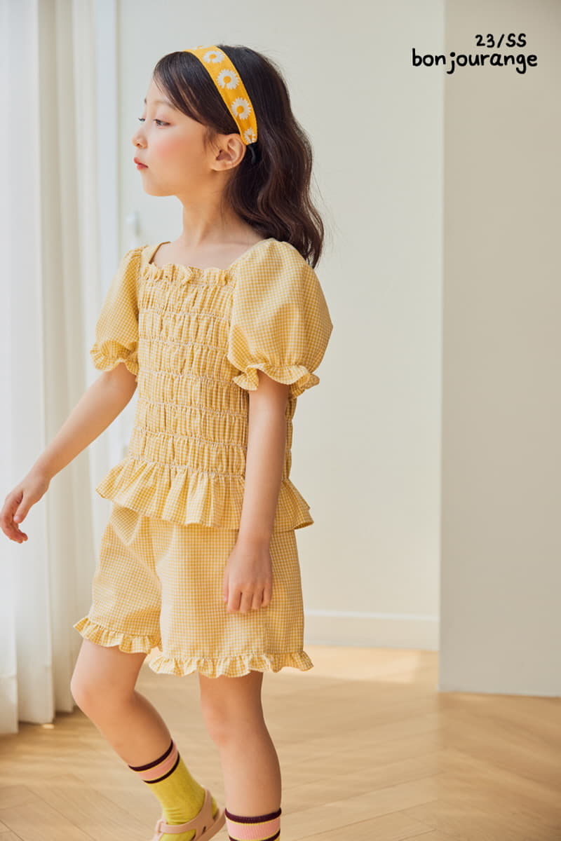 Bonjour Ange - Korean Children Fashion - #designkidswear - Pastel Smocking Top Bottom Set - 6