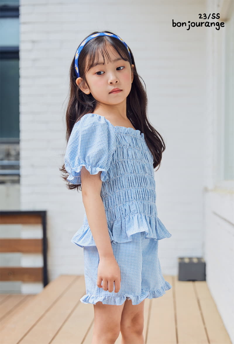 Bonjour Ange - Korean Children Fashion - #kidsshorts - Pastel Smocking Top Bottom Set - 9