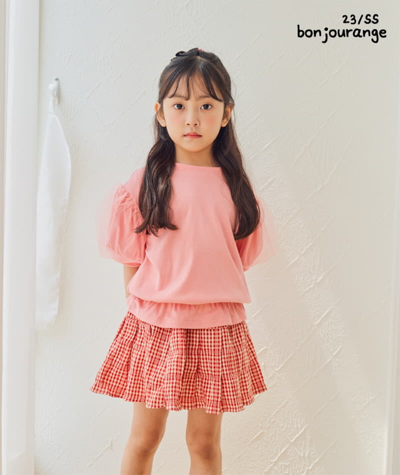 Bonjour Ange - Korean Children Fashion - #kidsshorts - Ribbon Point Bubble Sha Tee - 6