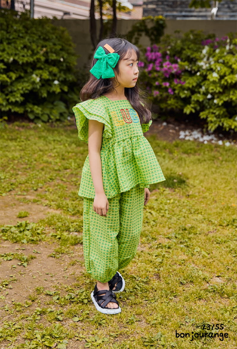 Bonjour Ange - Korean Children Fashion - #kidsstore - Lucky Top Bottom Set - 12