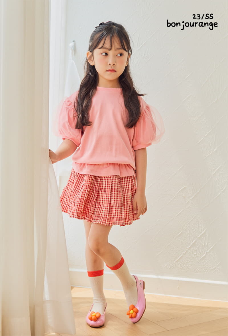 Bonjour Ange - Korean Children Fashion - #kidsstore - Ribbon Point Bubble Sha Tee - 7