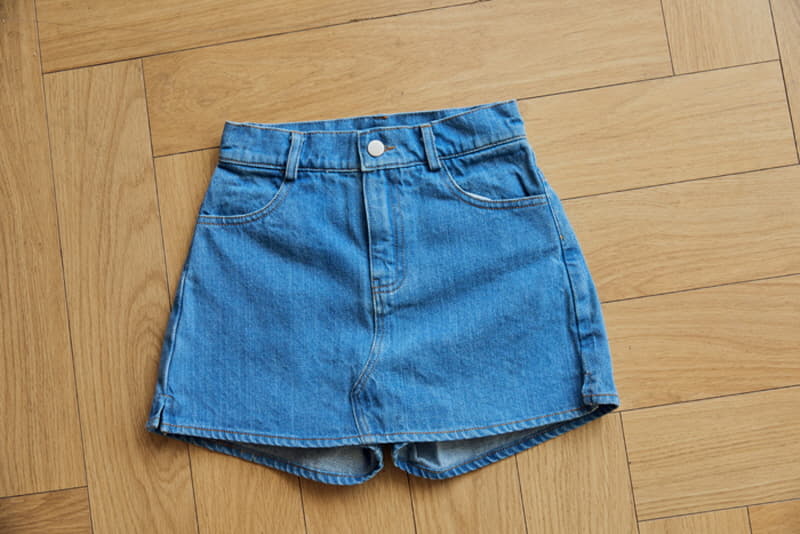 Bonjour Ange - Korean Children Fashion - #kidzfashiontrend - Fake Denim Skrirt Shorts - 9