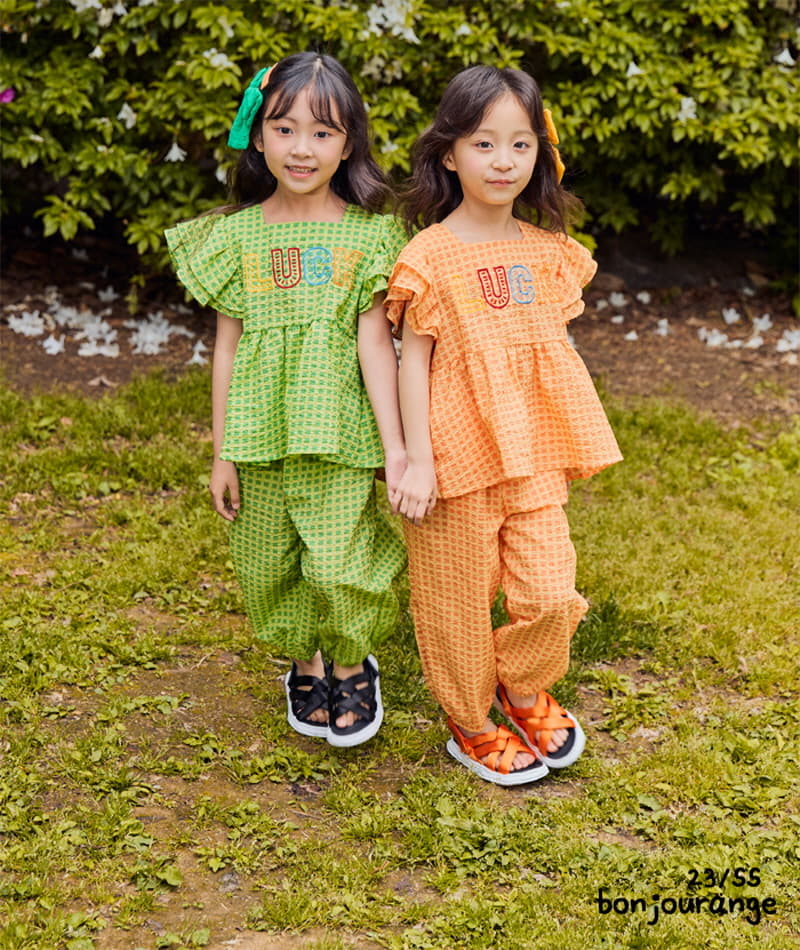 Bonjour Ange - Korean Children Fashion - #minifashionista - Lucky Top Bottom Set