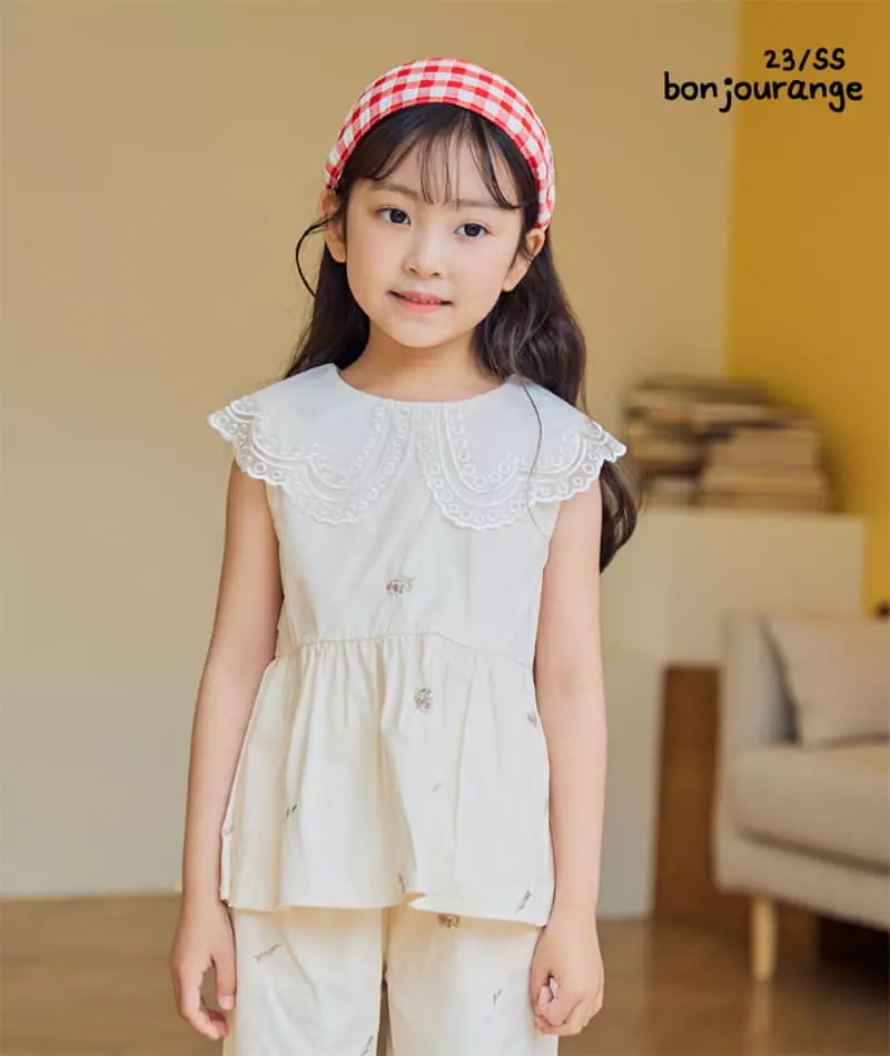 Bonjour Ange - Korean Children Fashion - #minifashionista - Bella Embrodiery Top Bottom Set - 5