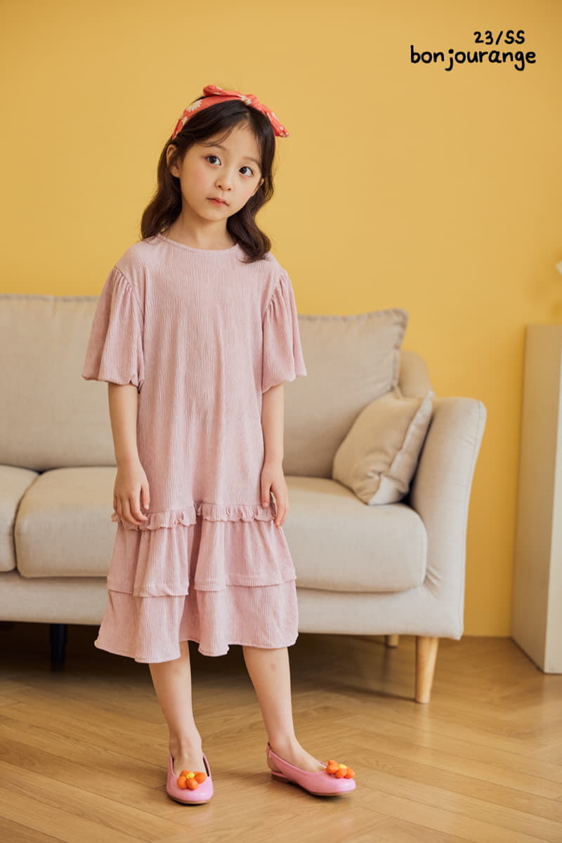 Bonjour Ange - Korean Children Fashion - #prettylittlegirls - Pleats Long One-piece - 7