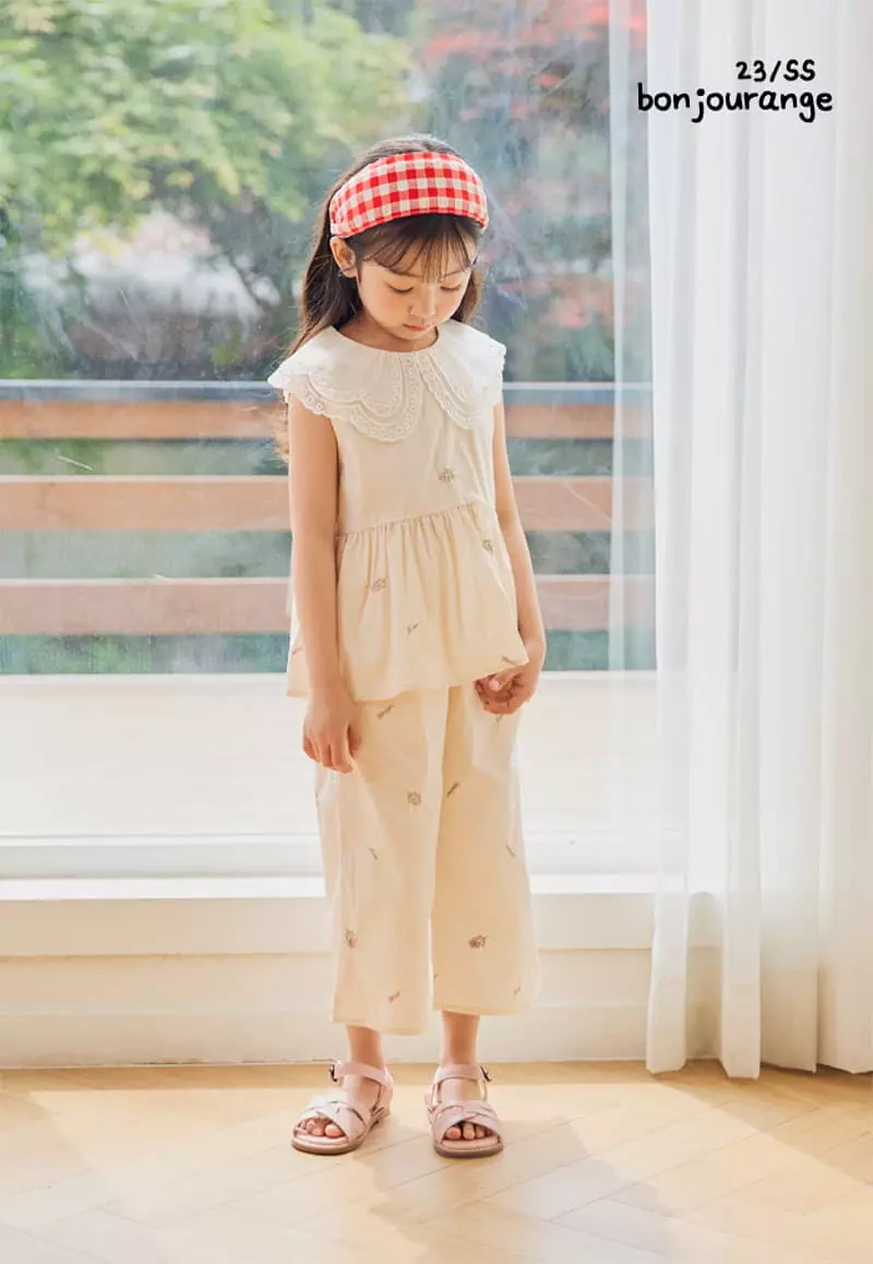 Bonjour Ange - Korean Children Fashion - #prettylittlegirls - Bella Embrodiery Top Bottom Set - 6