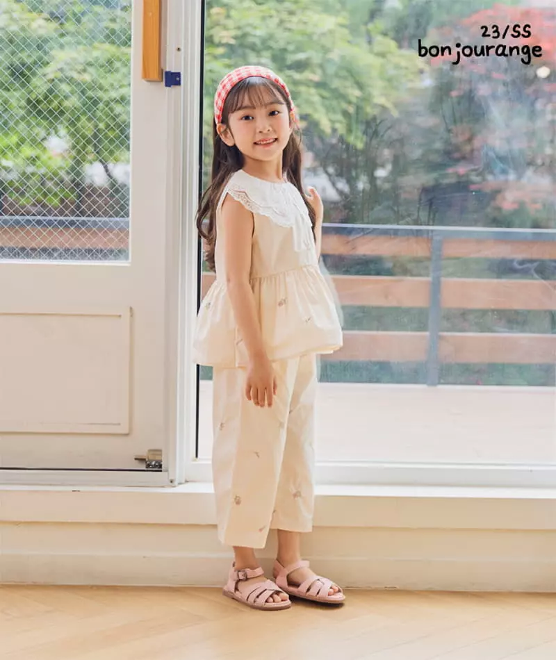 Bonjour Ange - Korean Children Fashion - #stylishchildhood - Bella Embrodiery Top Bottom Set - 9