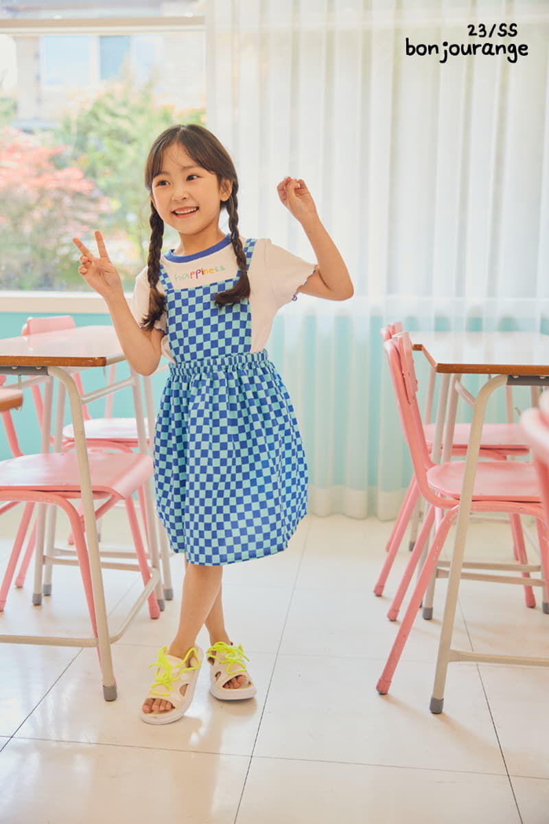 Bonjour Ange - Korean Children Fashion - #todddlerfashion - Happiness Checker Board Set One-piece - 11