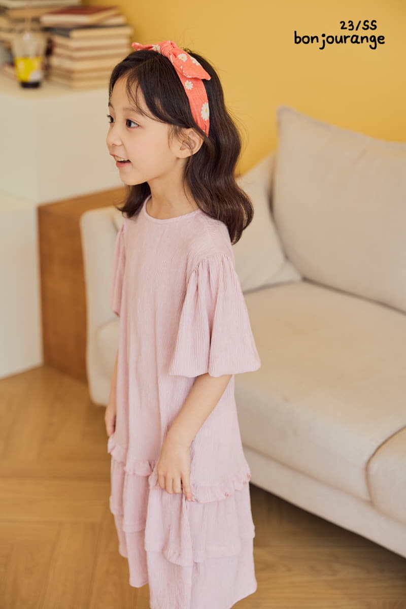 Bonjour Ange - Korean Children Fashion - #todddlerfashion - Pleats Long One-piece - 8