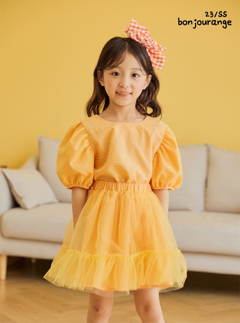 Bonjour Ange - Korean Children Fashion - #toddlerclothing - Popo Sha Sha Skirt Top Bottom Set - 5