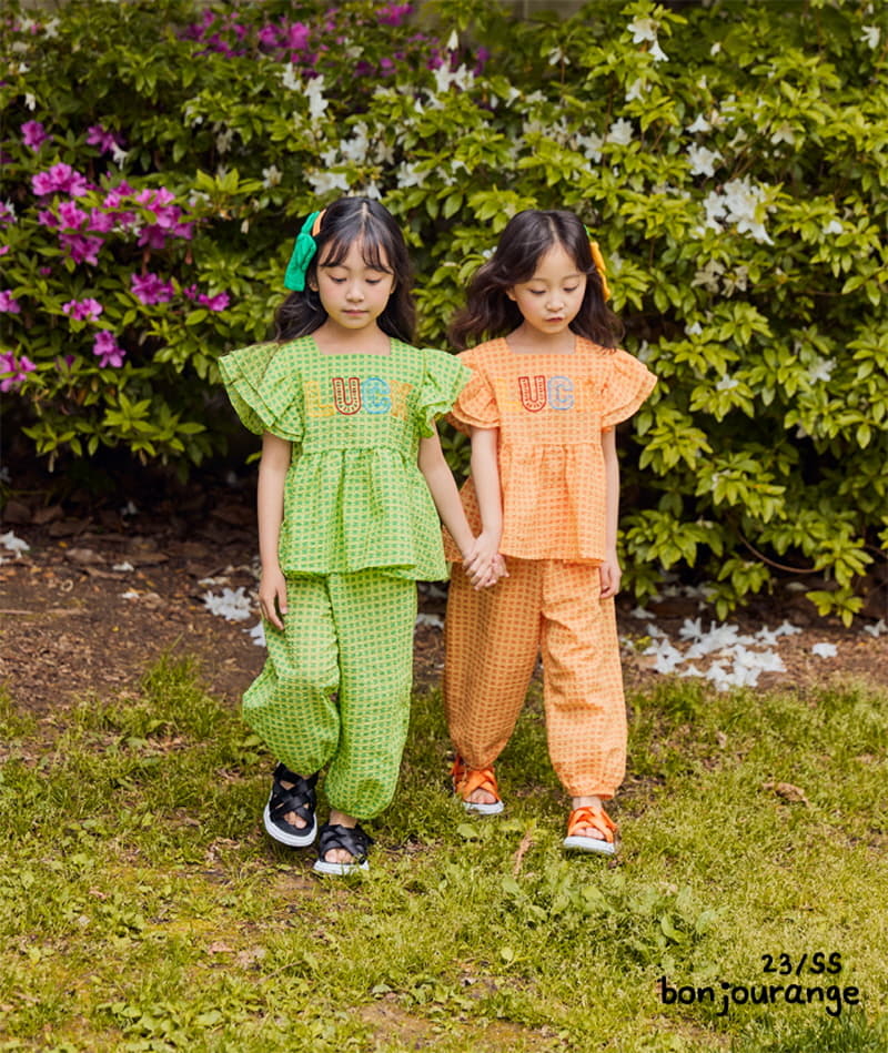 Bonjour Ange - Korean Children Fashion - #todddlerfashion - Lucky Top Bottom Set - 4