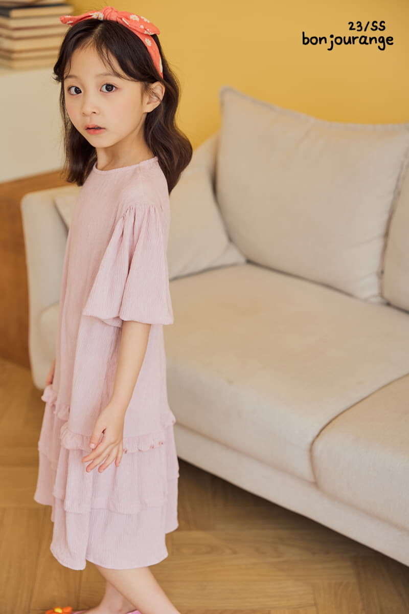 Bonjour Ange - Korean Children Fashion - #toddlerclothing - Pleats Long One-piece - 9