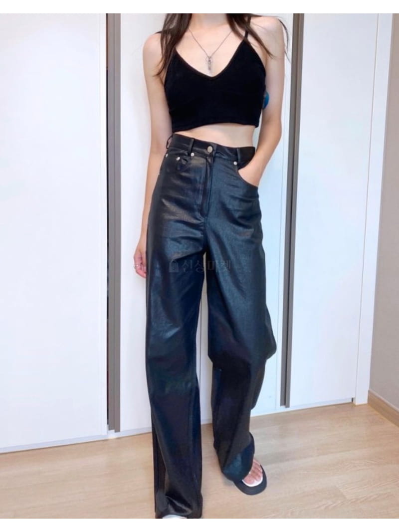 Buckle - Korean Women Fashion - #romanticstyle - Glossy Pants - 2