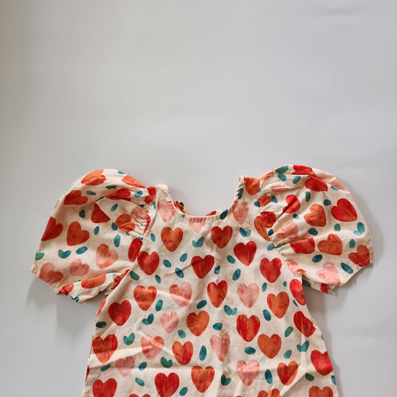 Ccomabee - Korean Children Fashion - #littlefashionista - Heart One-piece - 6