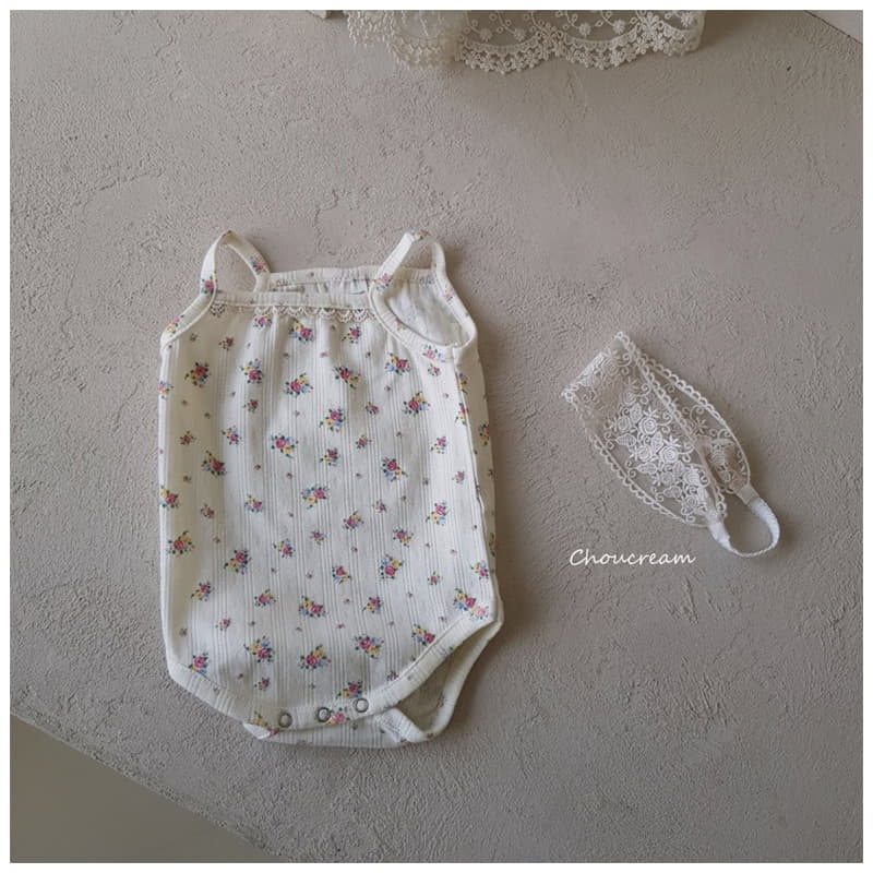 Choucream - Korean Baby Fashion - #babyoutfit - Rose String Sleeveless Bodysuit - 6