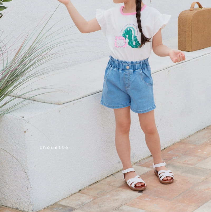 Chouette - Korean Children Fashion - #kidzfashiontrend - half Moon Denim Shorts - 10