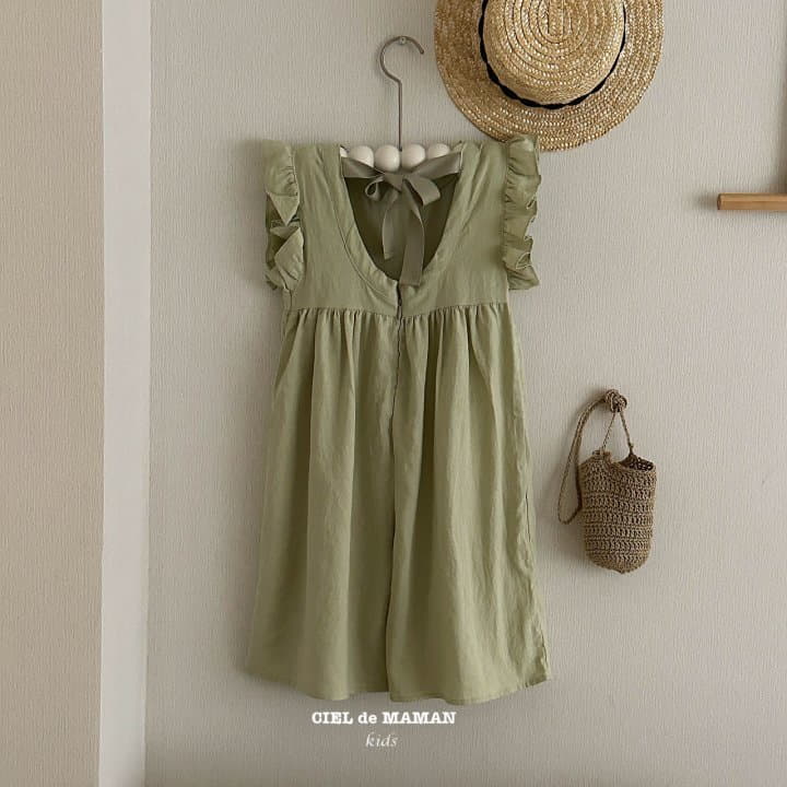 Ciel De Maman - Korean Women Fashion - #momslook - Frill Linen Jumpsuit Mom - 11