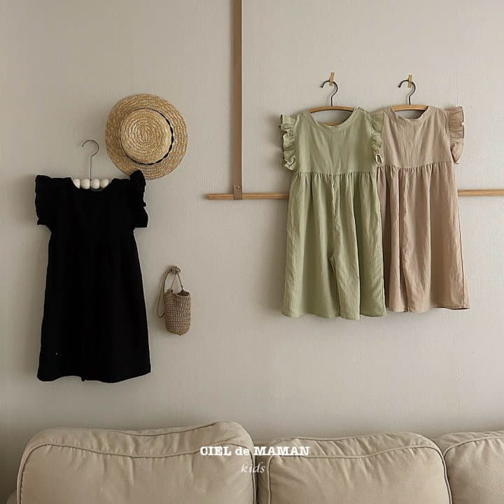 Ciel De Maman - Korean Women Fashion - #momslook - Frill Linen Jumpsuit Mom - 7