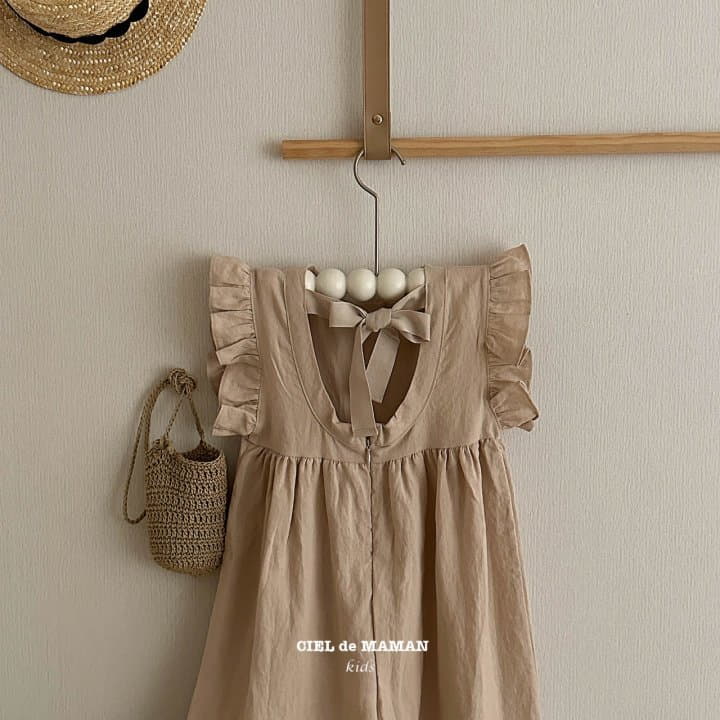 Ciel De Maman - Korean Women Fashion - #momslook - Frill Linen Jumpsuit Mom - 9