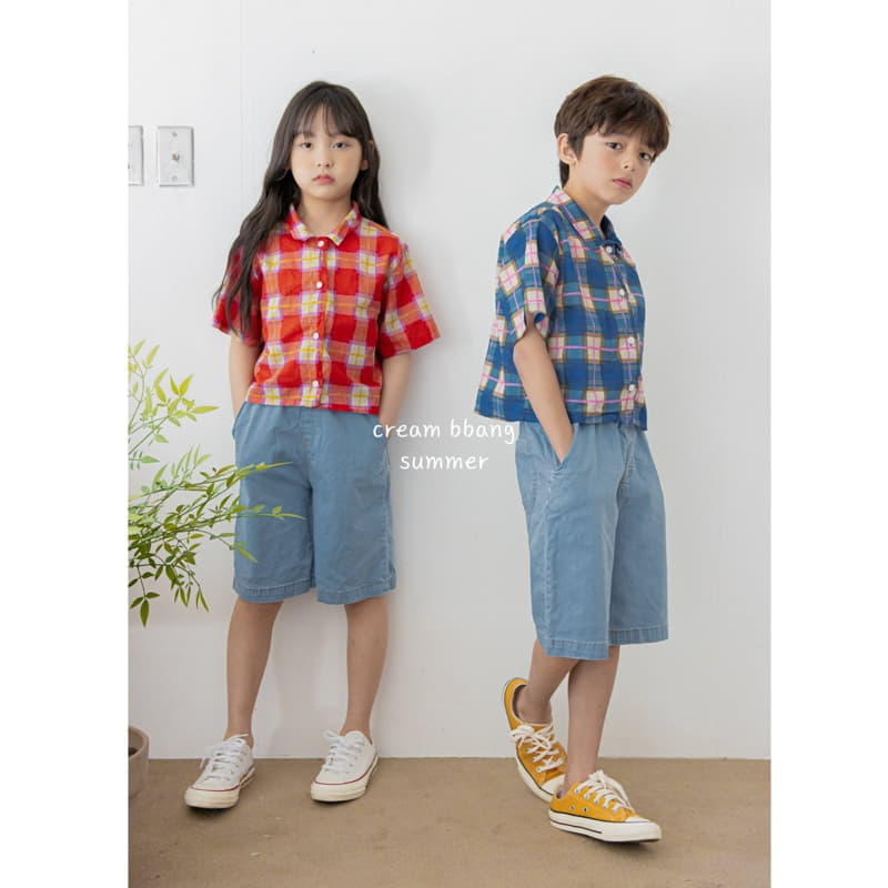 Cream Bbang - Korean Children Fashion - #Kfashion4kids - Track Denim Shorts - 2