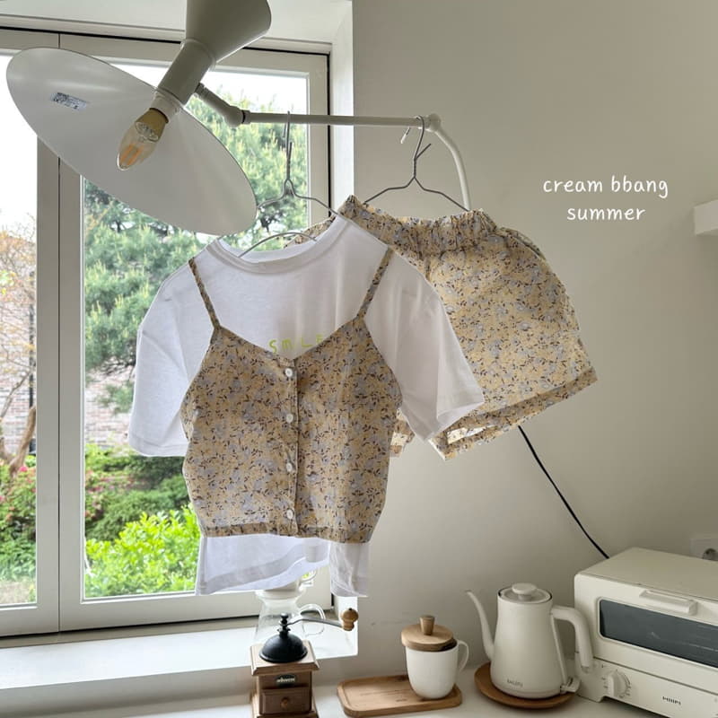 Cream Bbang - Korean Children Fashion - #childofig - Flower Bustier Top Bottom Set - 6