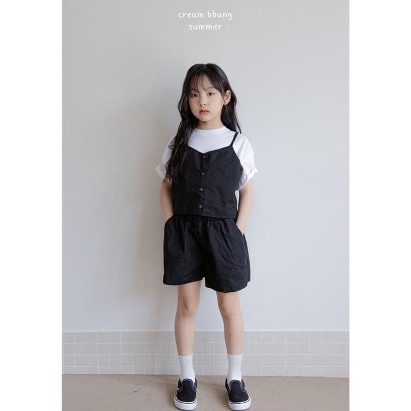 Cream Bbang - Korean Children Fashion - #childofig - Simple Busiter Top Bottom Set - 5