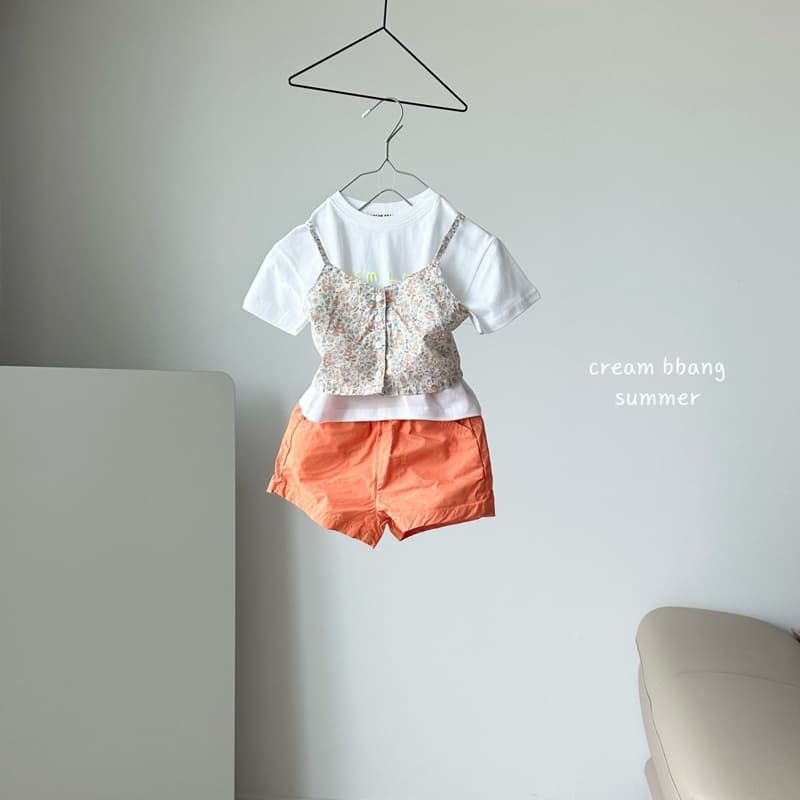 Cream Bbang - Korean Children Fashion - #designkidswear - Flower Bustier Top Bottom Set - 9