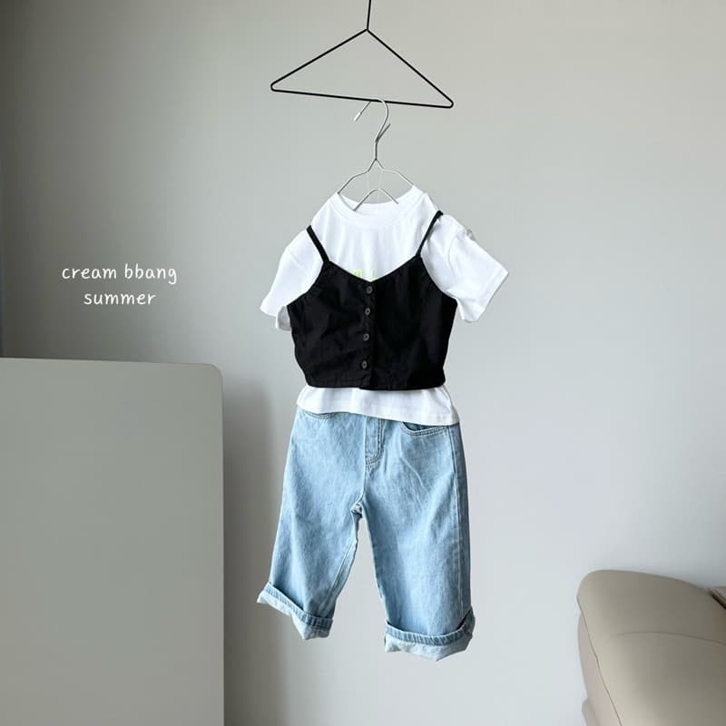 Cream Bbang - Korean Children Fashion - #designkidswear - Simple Busiter Top Bottom Set - 8