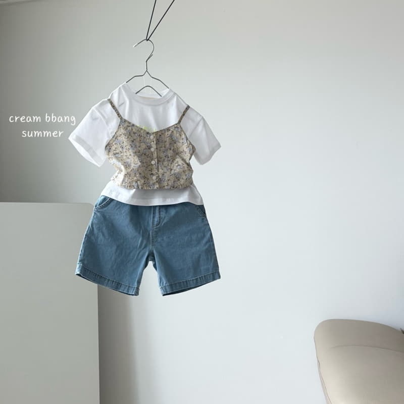 Cream Bbang - Korean Children Fashion - #designkidswear - Track Denim Shorts - 12