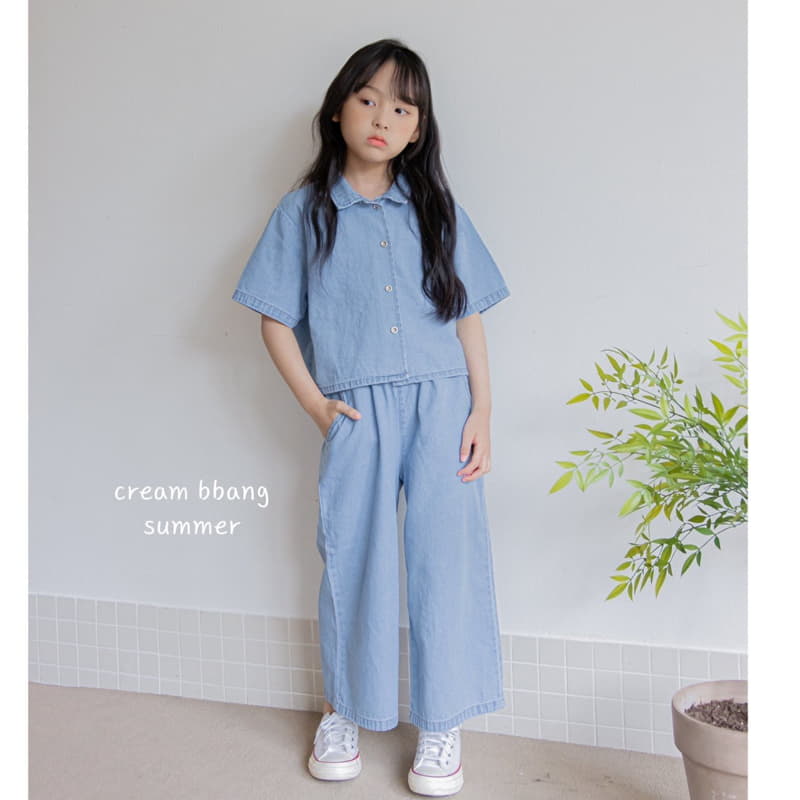 Cream Bbang - Korean Children Fashion - #discoveringself - Ice Denim Shirt - 5