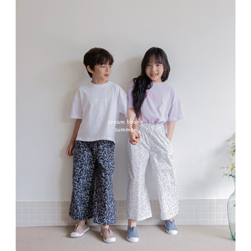 Cream Bbang - Korean Children Fashion - #discoveringself - Smile Paint Tee - 2