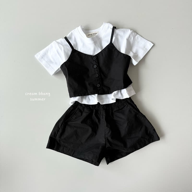 Cream Bbang - Korean Children Fashion - #fashionkids - Simple Busiter Top Bottom Set - 10