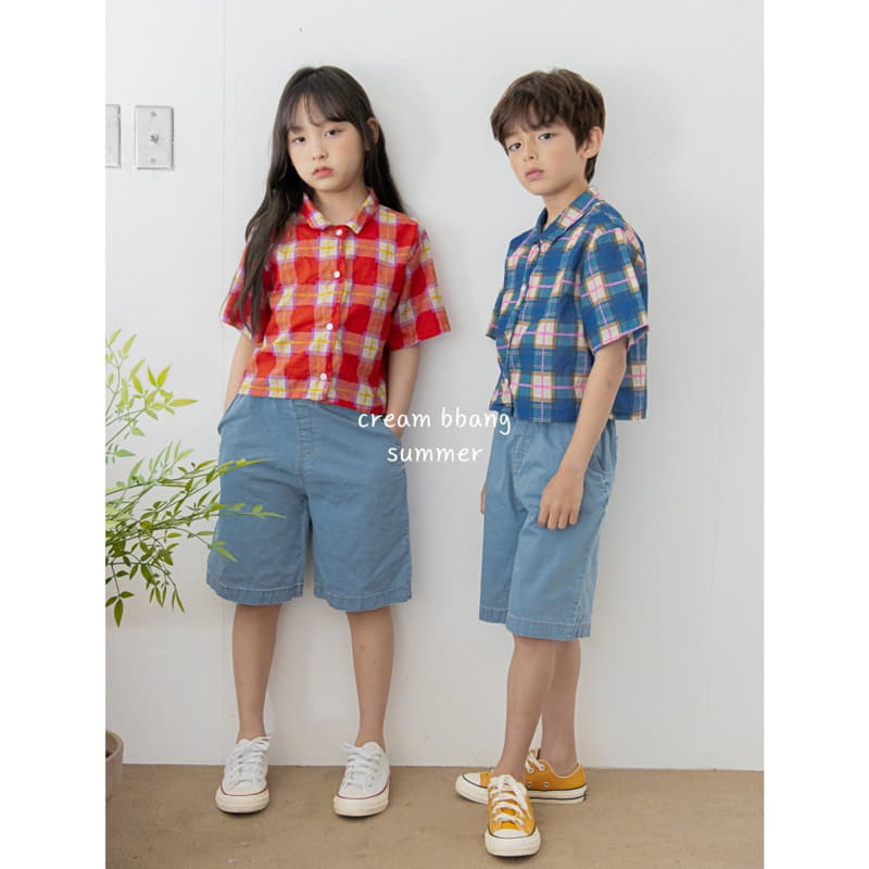 Cream Bbang - Korean Children Fashion - #kidzfashiontrend - Track Denim Shorts