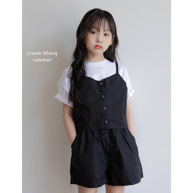 Cream Bbang - Korean Children Fashion - #littlefashionista - Simple Busiter Top Bottom Set